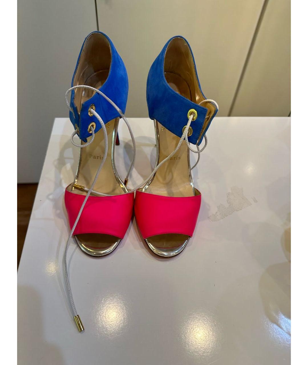CHRISTIAN LOUBOUTIN Мульти замшевые босоножки, фото 2