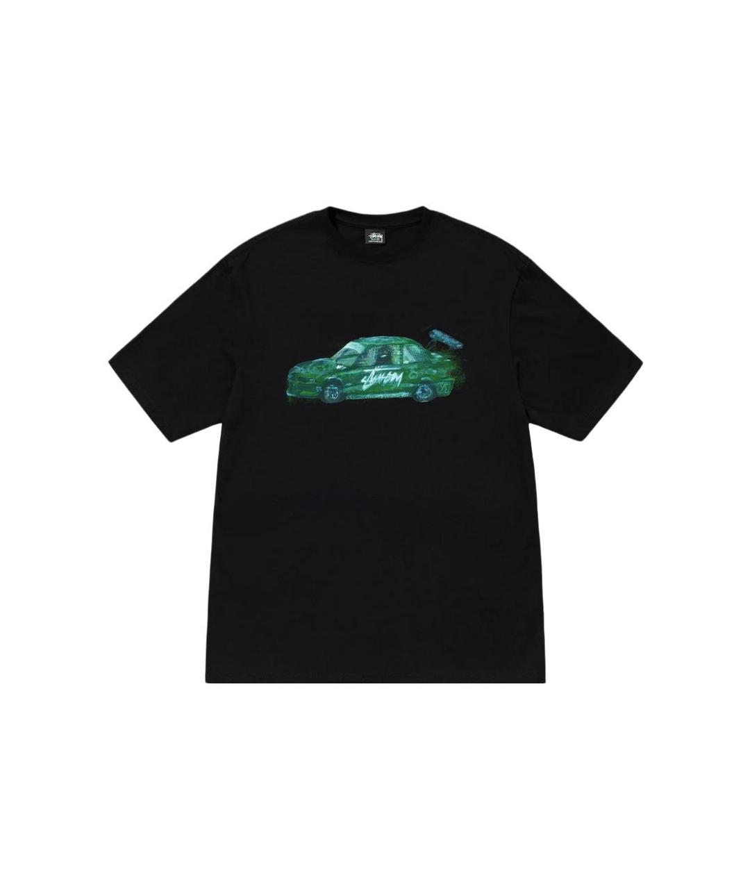 STUSSY Черная хлопковая футболка, фото 1