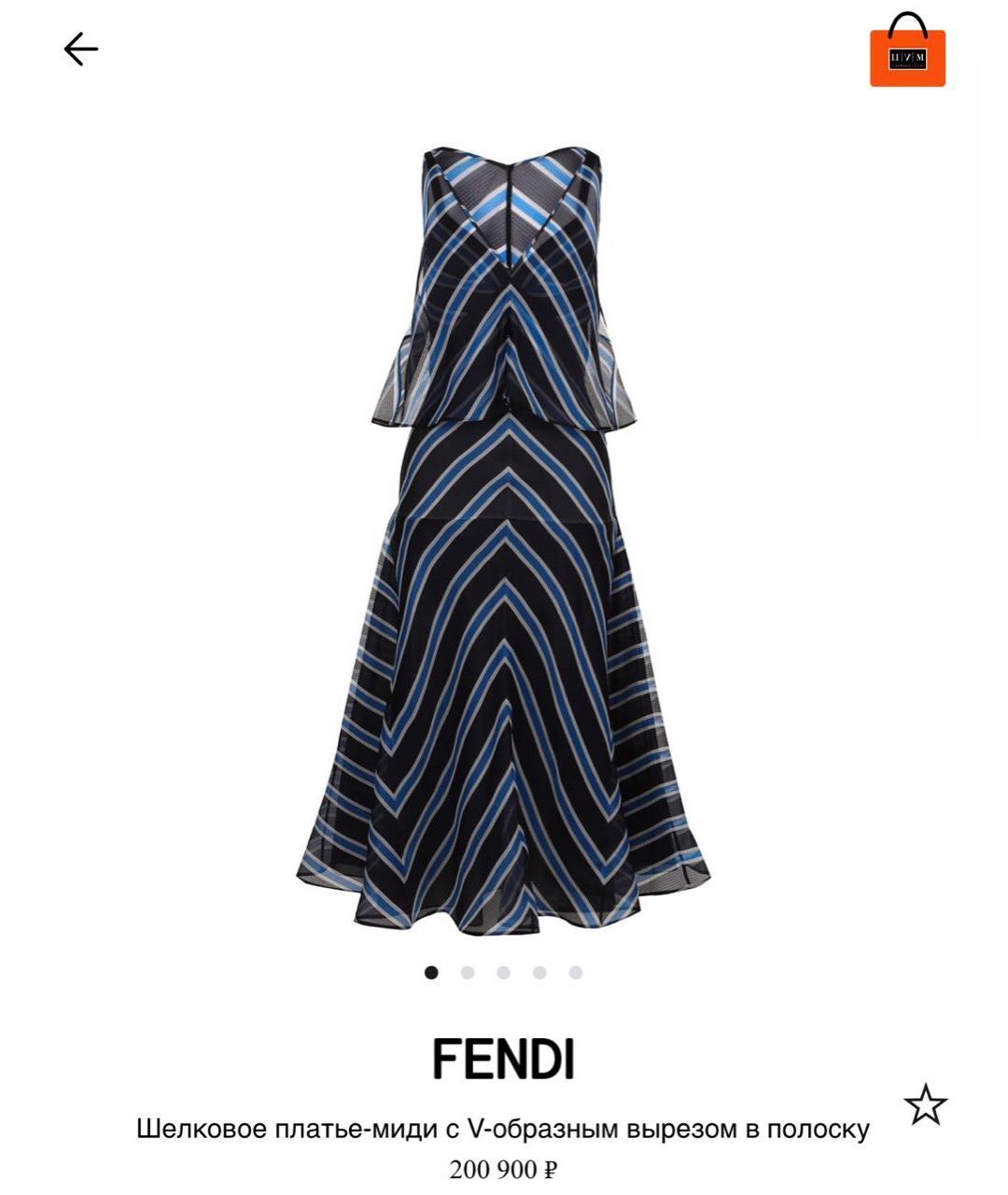 FENDI Шелковое коктейльное платье, фото 4