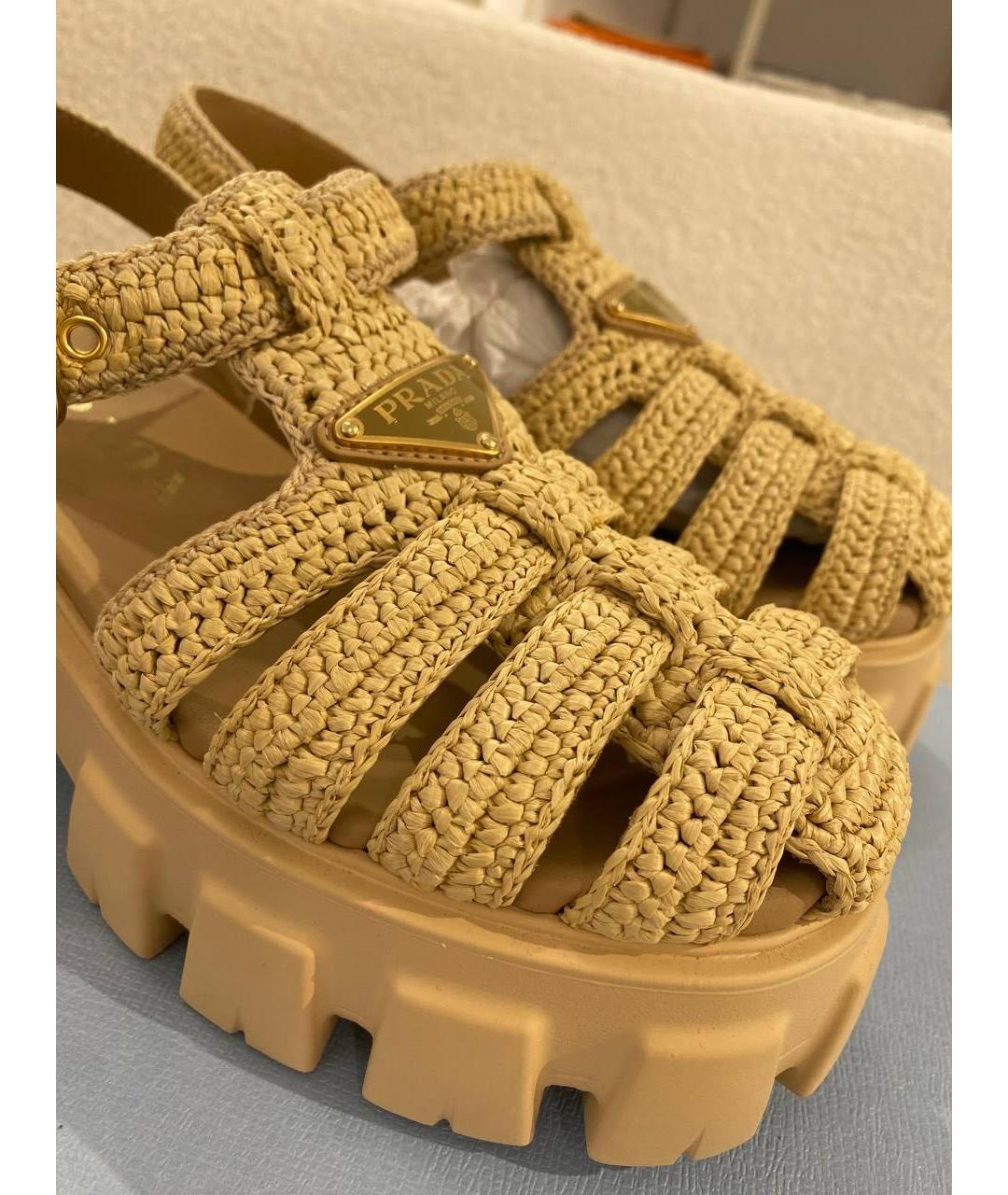 PRADA Горчичные сандалии, фото 4