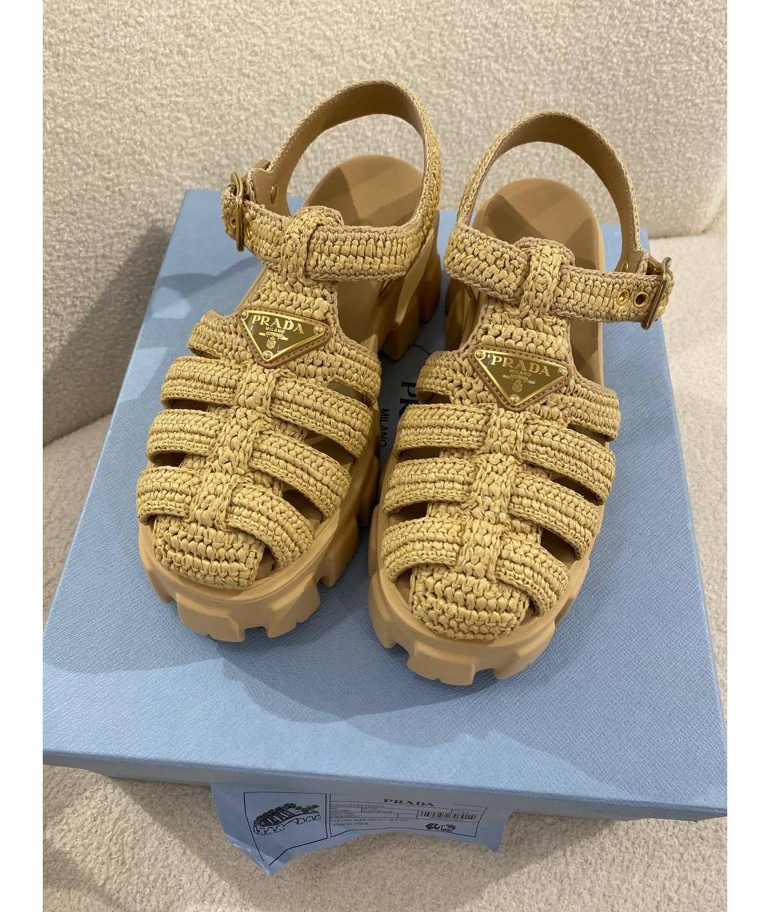 PRADA Горчичные сандалии, фото 2