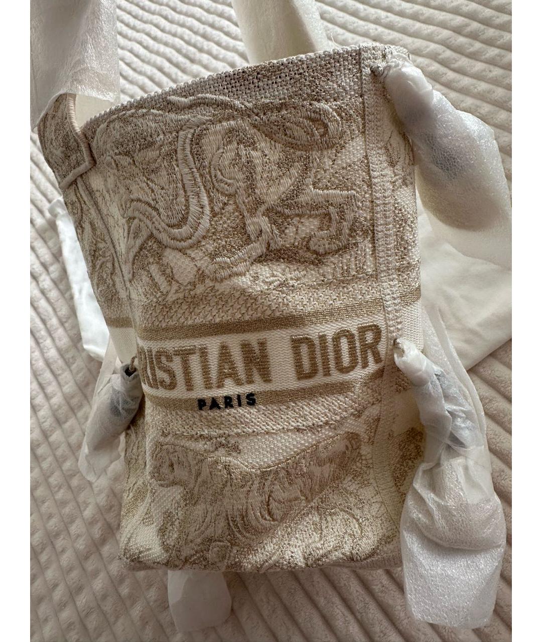 CHRISTIAN DIOR Бежевая жаккардовая пляжная сумка, фото 3