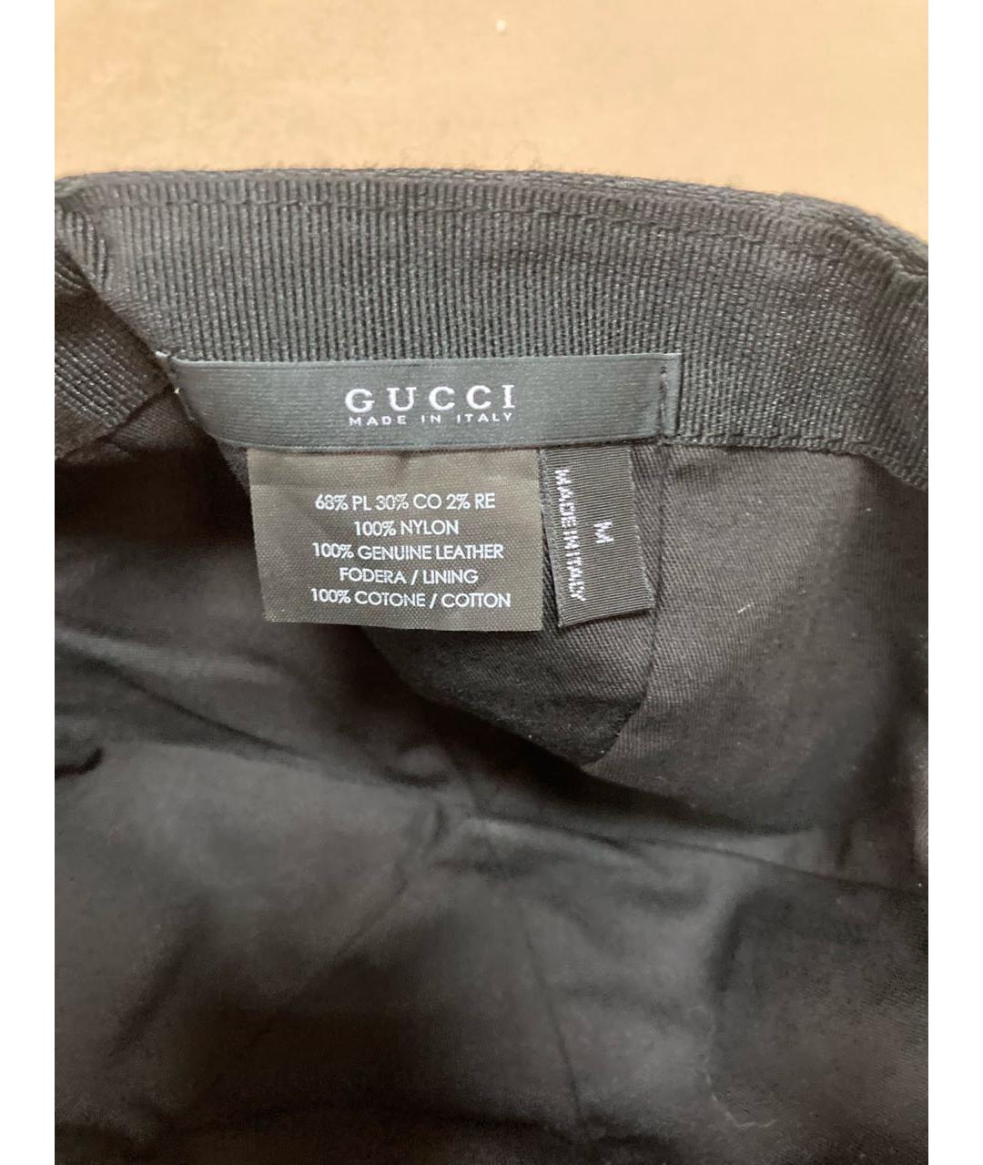 GUCCI Черная хлопковая кепка, фото 5