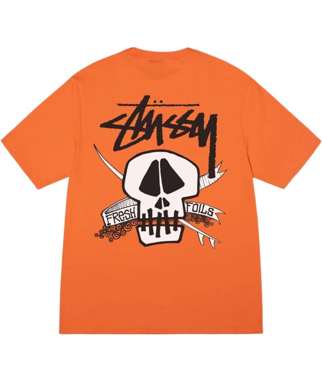 STUSSY Оранжевая хлопковая футболка, фото 2