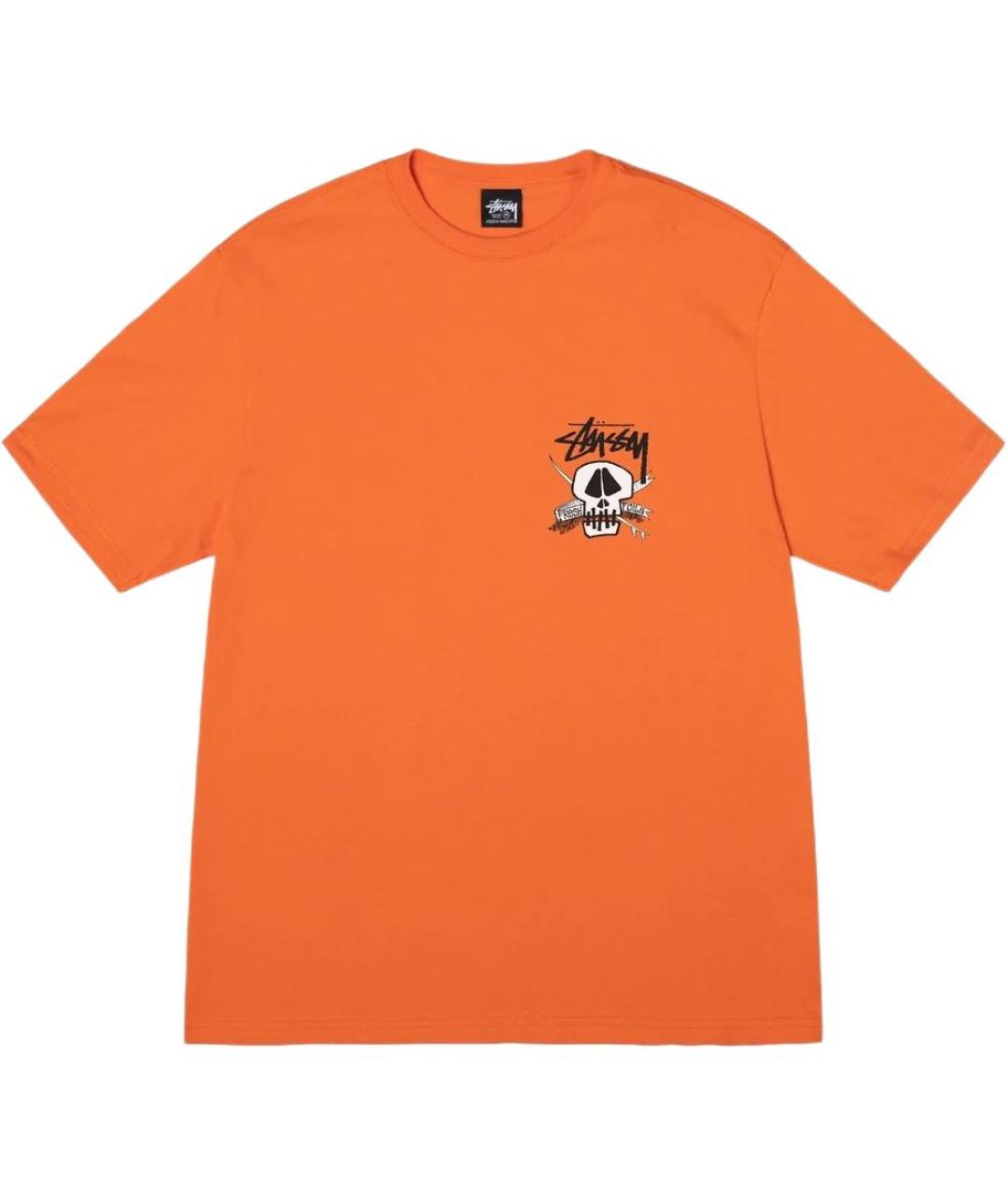 STUSSY Оранжевая хлопковая футболка, фото 1
