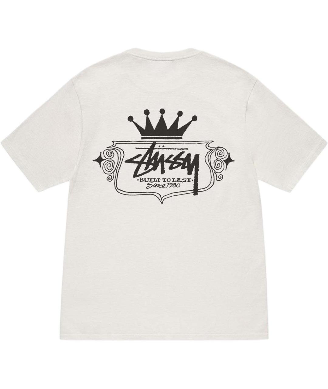 STUSSY Бежевая хлопковая футболка, фото 2