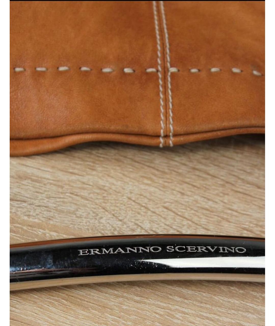 ERMANNO SCERVINO Оранжевая кожаная сумка через плечо, фото 3