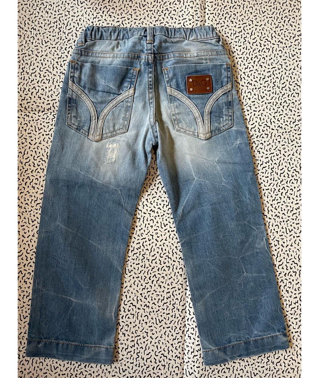 DOLCE&GABBANA Голубые хлопковые детские джинсы, фото 2