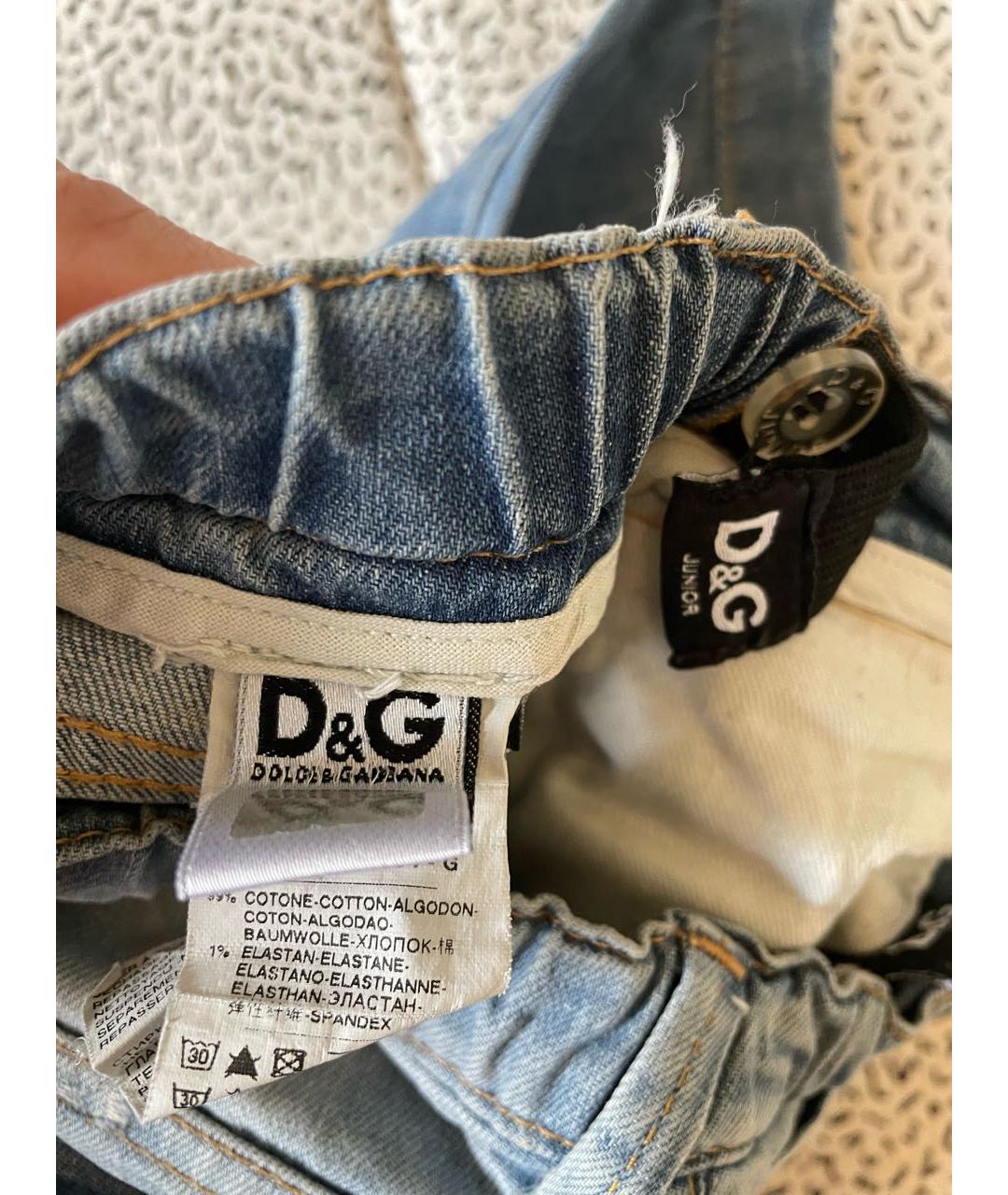DOLCE&GABBANA Голубые хлопковые детские джинсы, фото 5