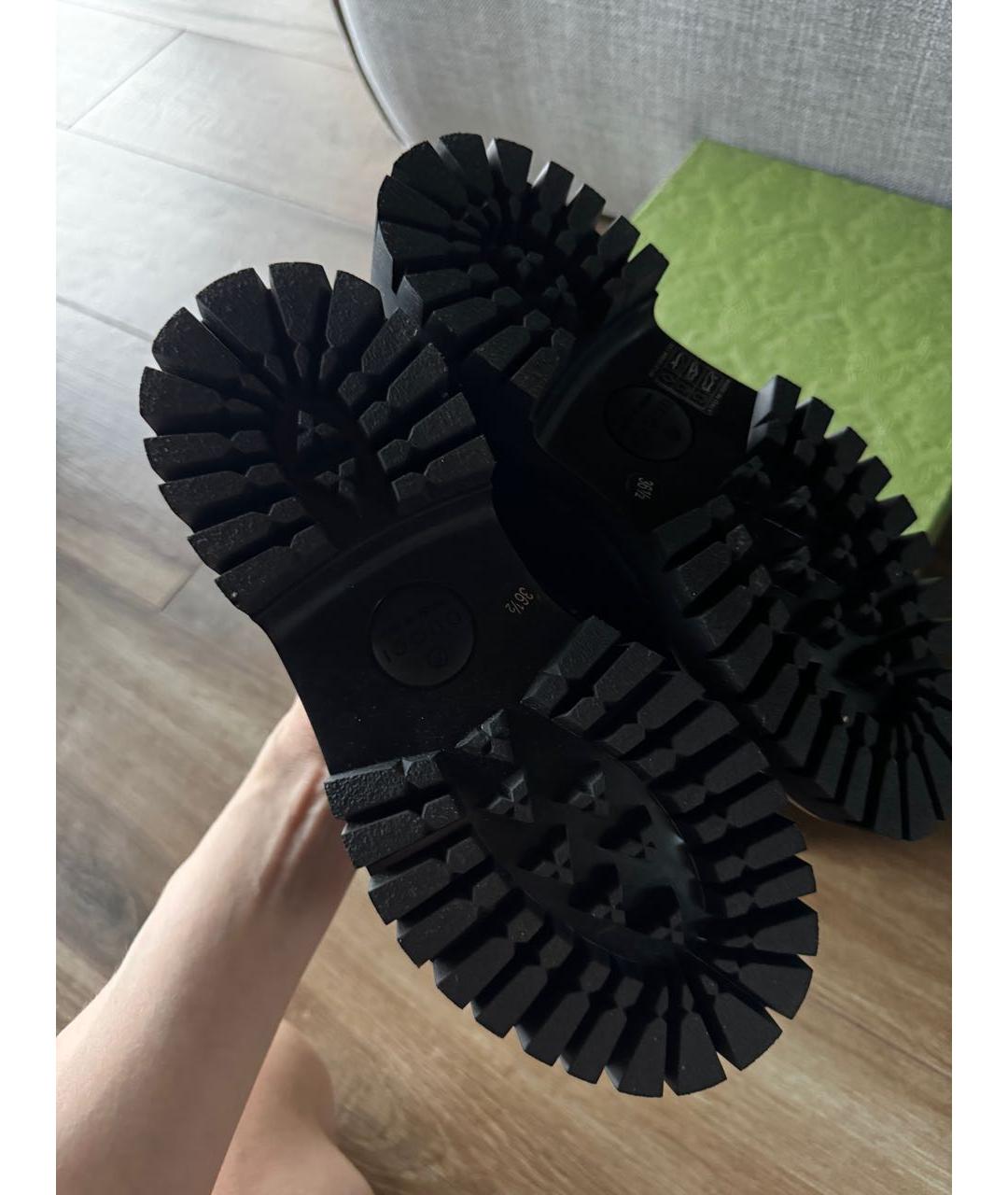 GUCCI Черные лоферы из лакированной кожи, фото 4