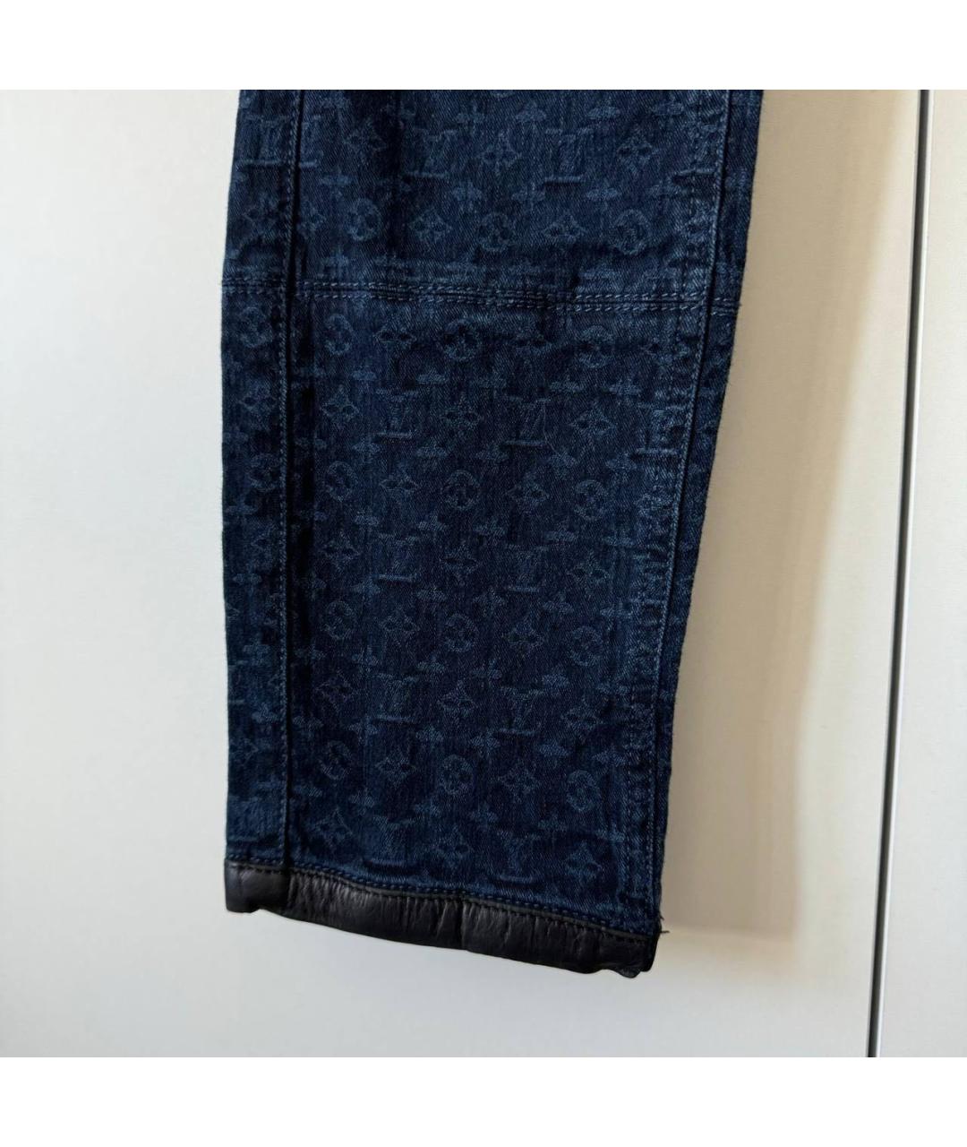 LOUIS VUITTON Темно-синие хлопко-эластановые джинсы слим, фото 6