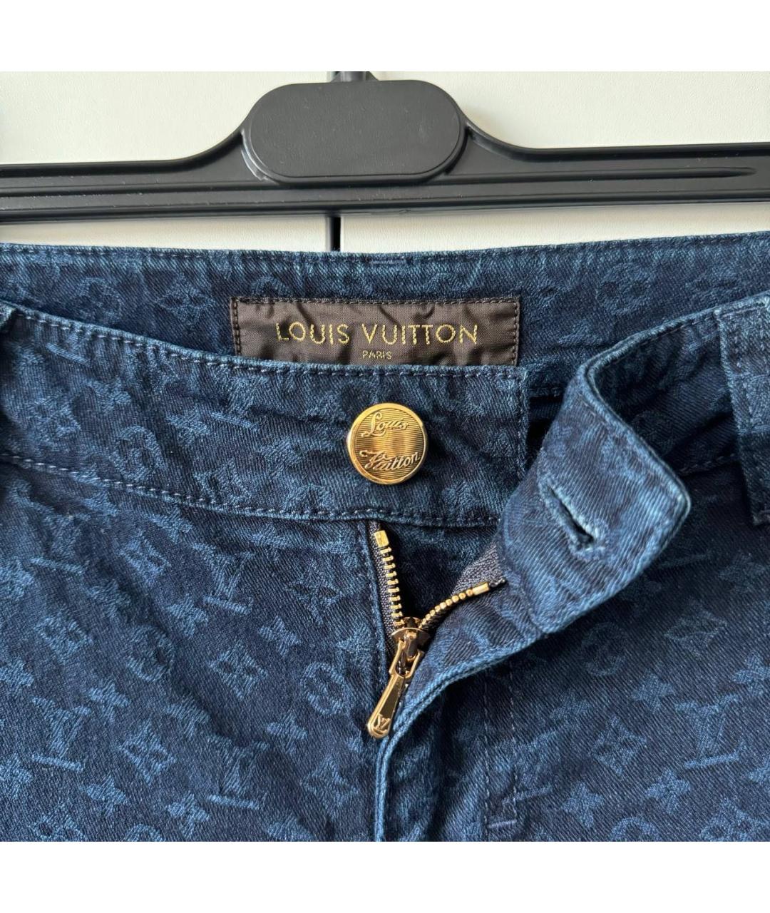 LOUIS VUITTON Темно-синие хлопко-эластановые джинсы слим, фото 3