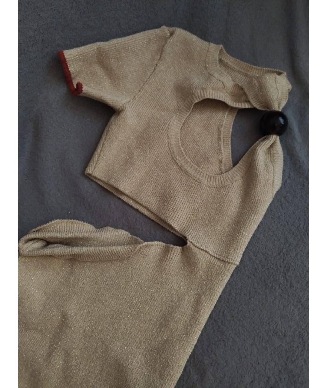JACQUEMUS Бежевое вискозное повседневное платье, фото 5