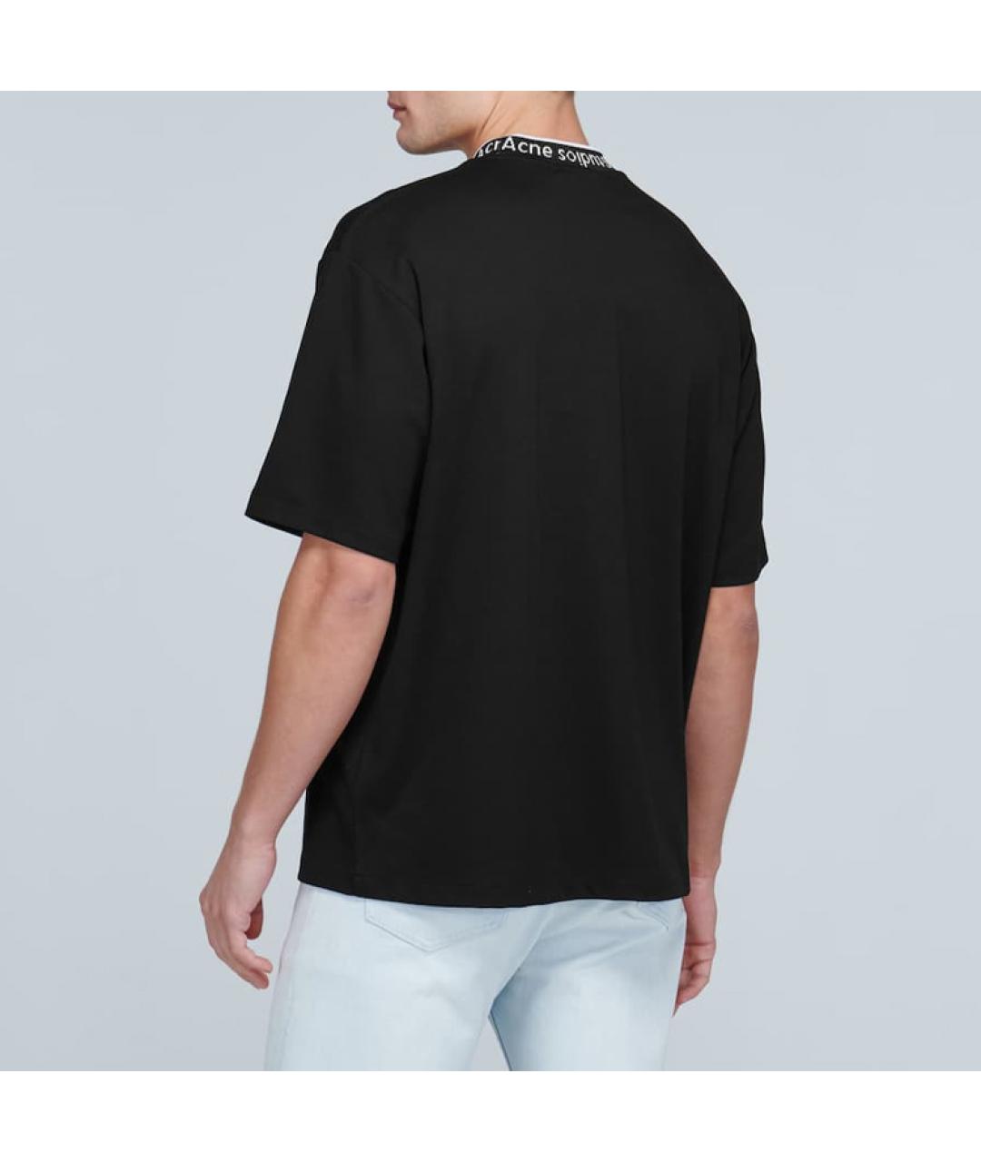 ACNE STUDIOS Черная хлопковая футболка, фото 6