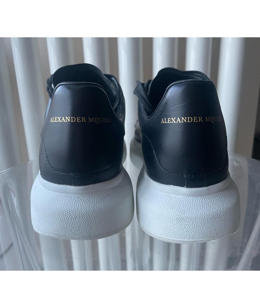 ALEXANDER MCQUEEN Черные кожаные низкие кроссовки / кеды, фото 3