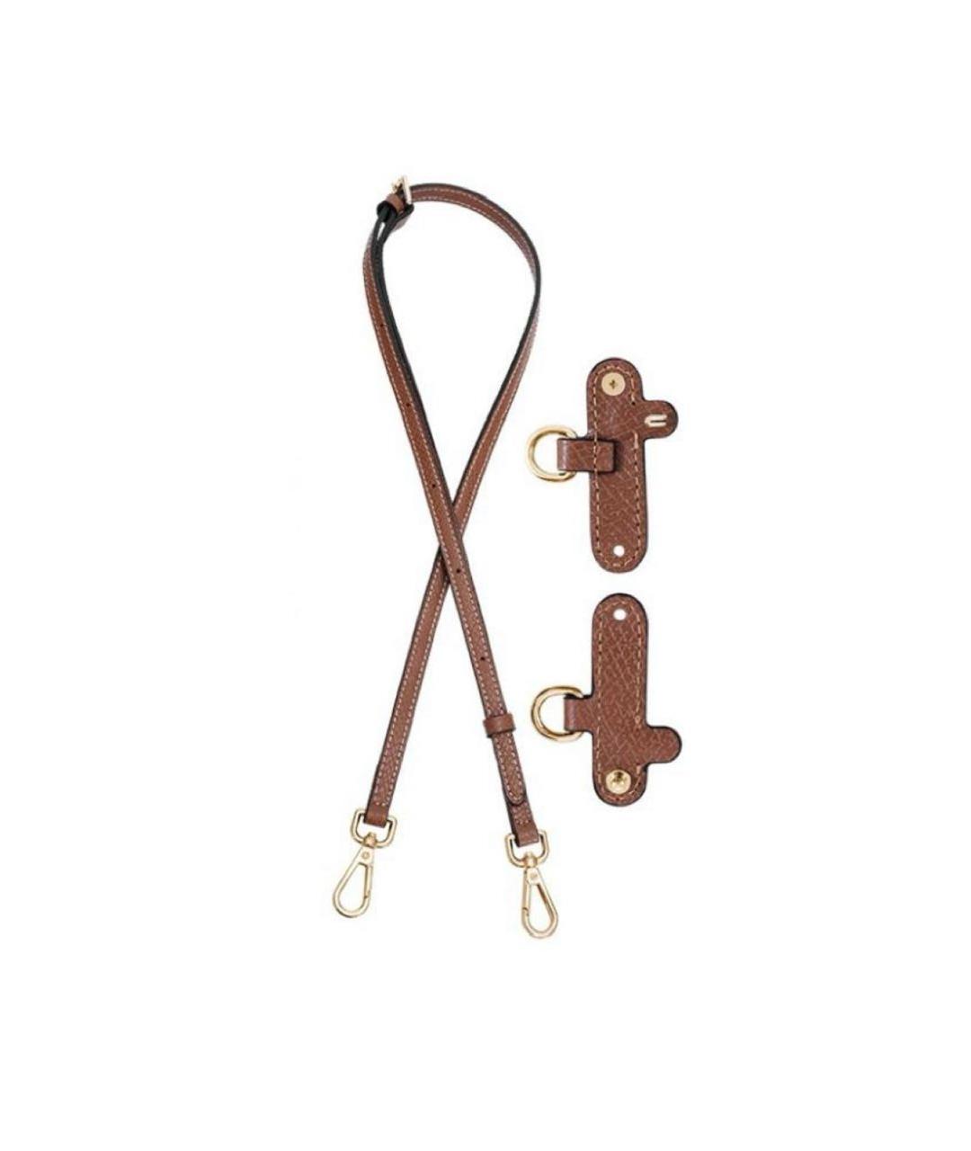 LONGCHAMP Коричневый кожаный ремень, фото 4