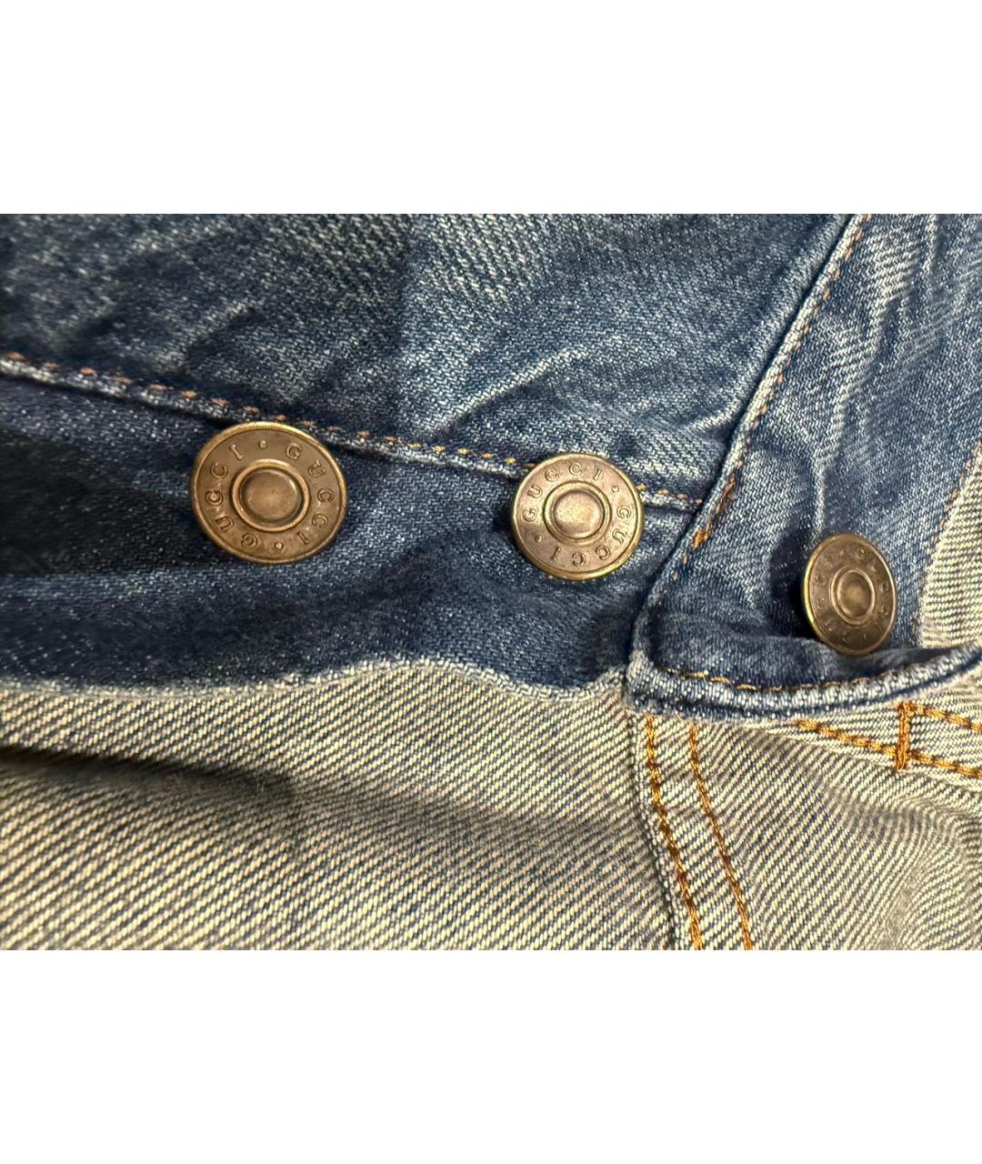 GUCCI Темно-синие хлопковые джинсы скинни, фото 3