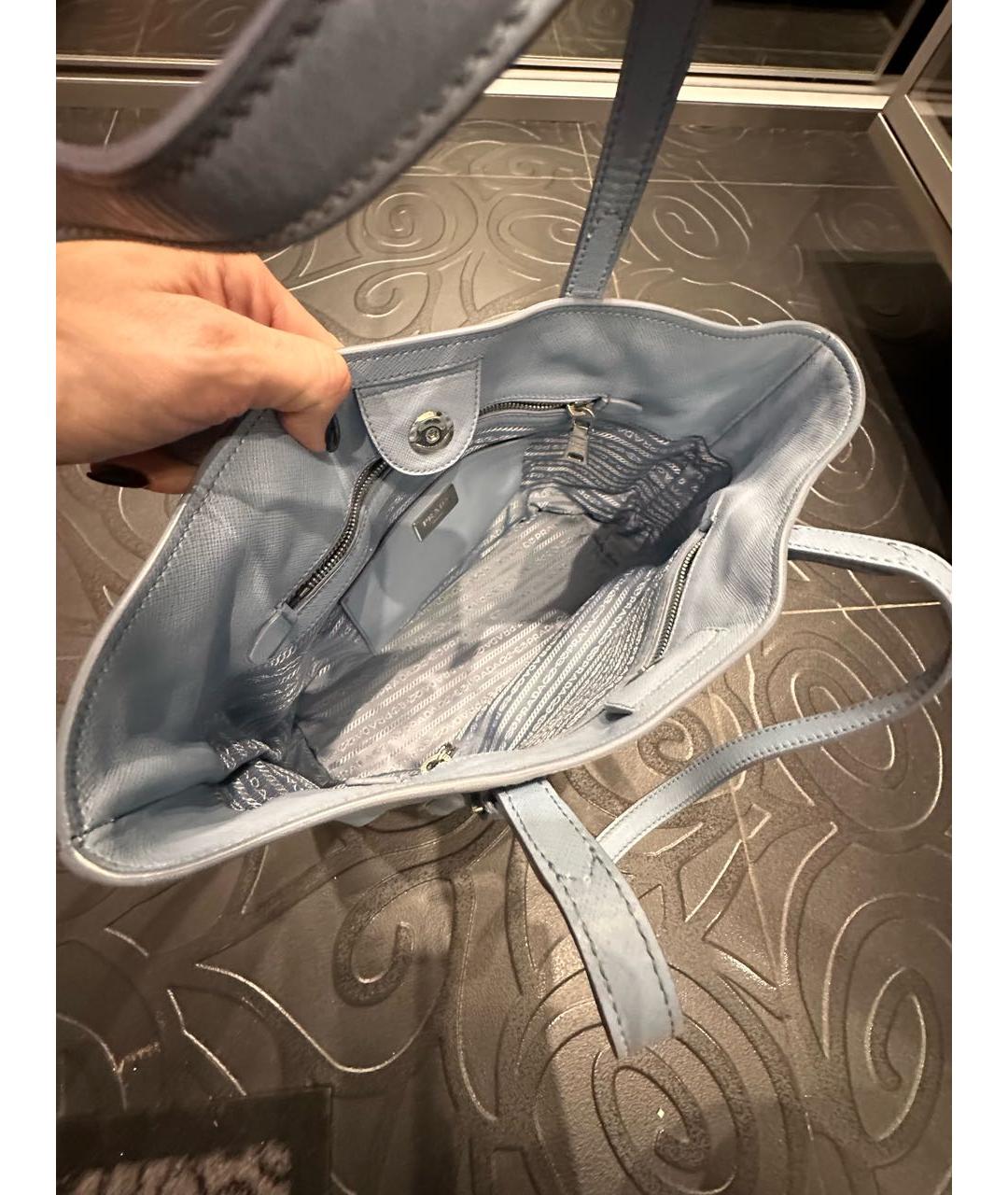 PRADA Голубая сумка тоут, фото 3