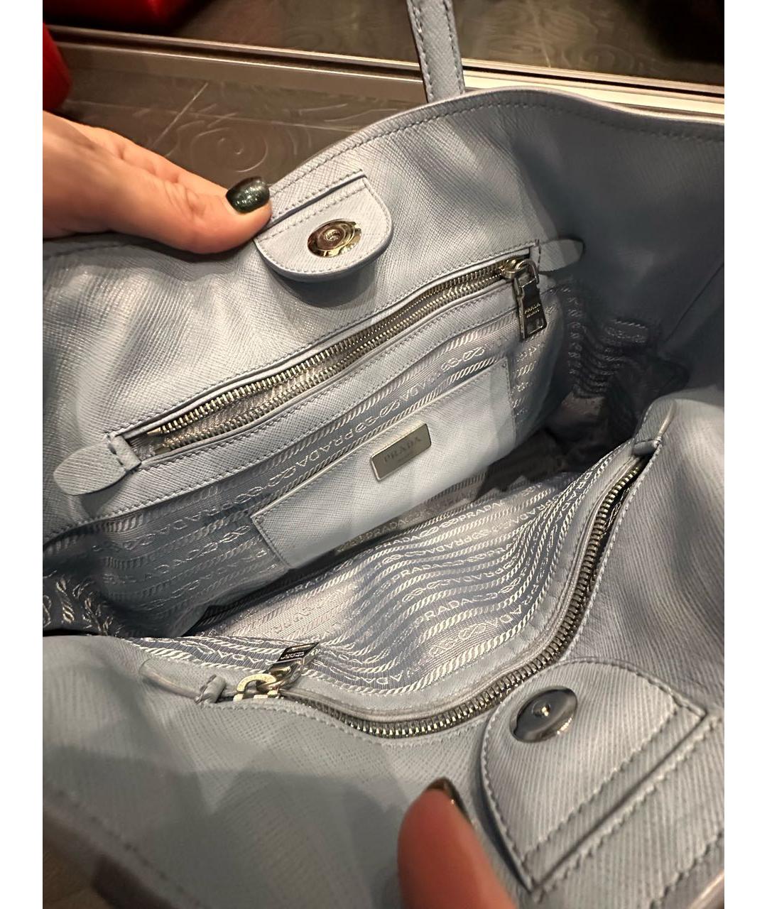 PRADA Голубая сумка тоут, фото 4