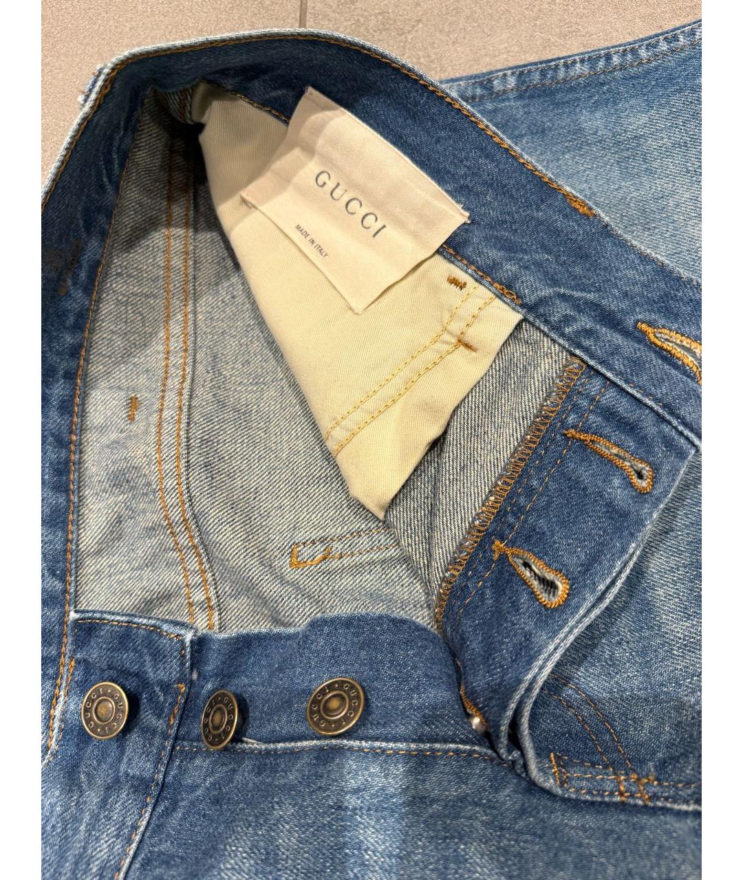 GUCCI Синие хлопковые джинсы скинни, фото 3