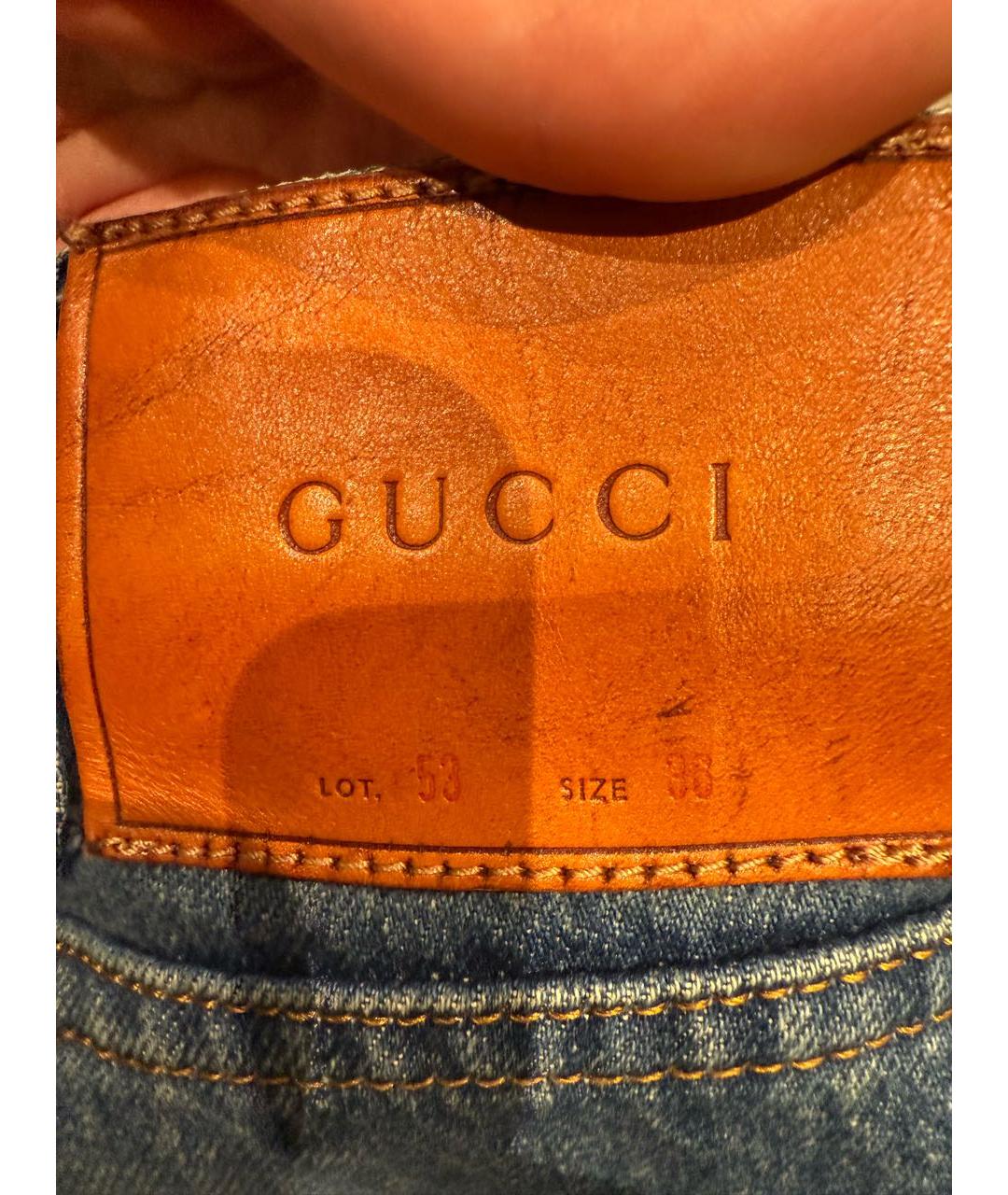 GUCCI Синие хлопковые джинсы скинни, фото 5
