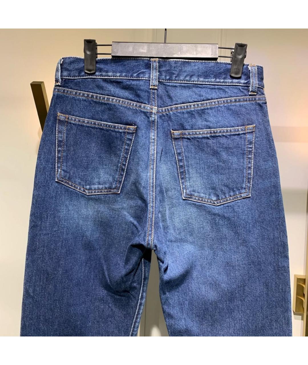 SAINT LAURENT Темно-синие хлопковые прямые джинсы, фото 4