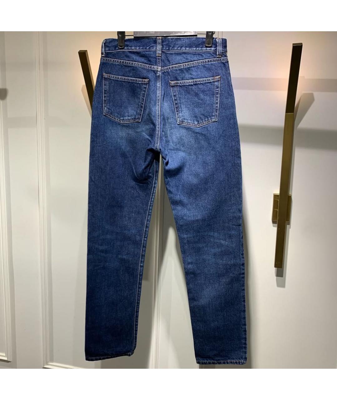 SAINT LAURENT Темно-синие хлопковые прямые джинсы, фото 2