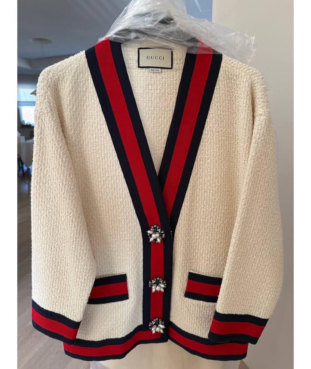 GUCCI Бежевый хлопковый кардиган, фото 8