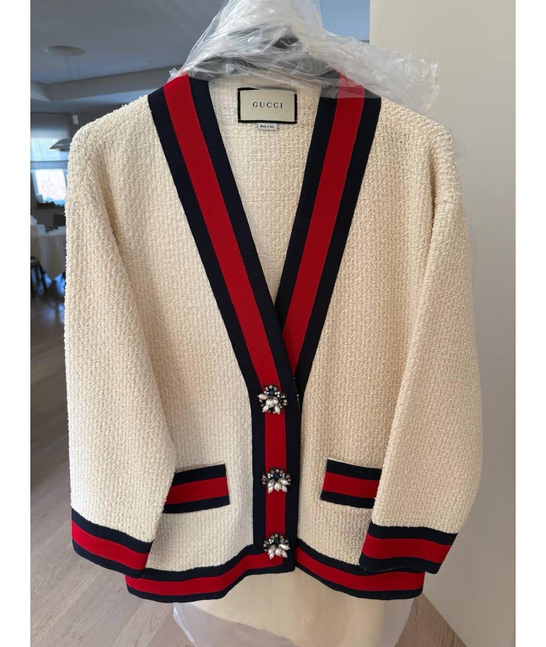GUCCI Бежевый хлопковый кардиган, фото 4