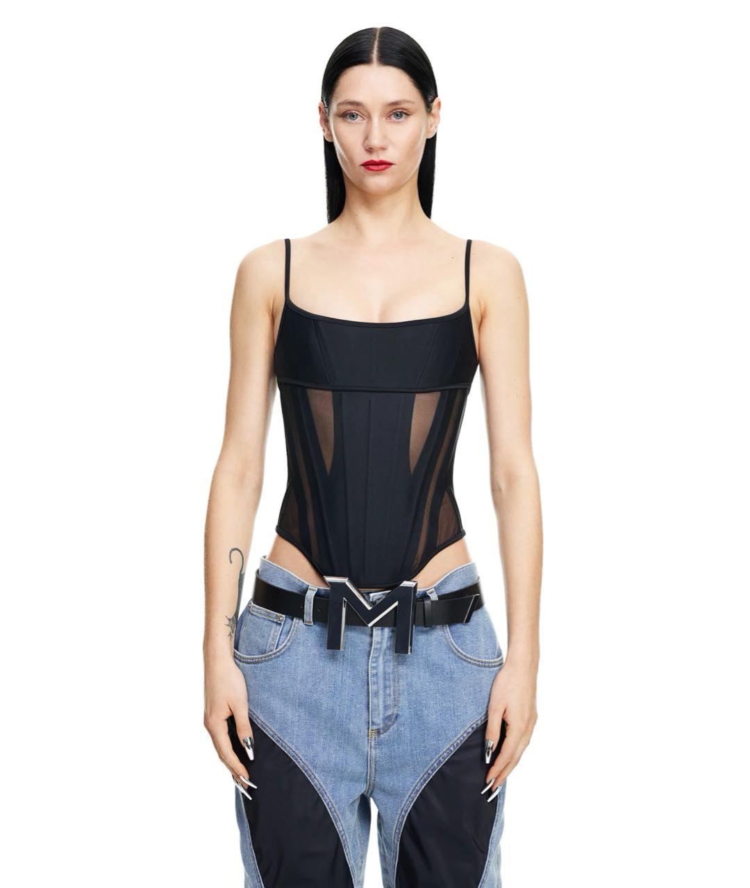 MUGLER Черный синтетический корсет, фото 4