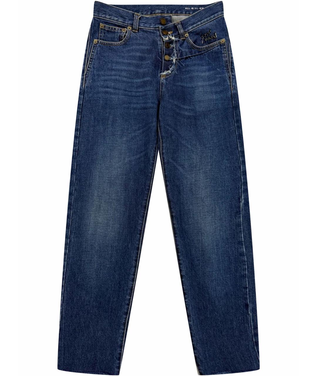SAINT LAURENT Темно-синие хлопковые прямые джинсы, фото 1