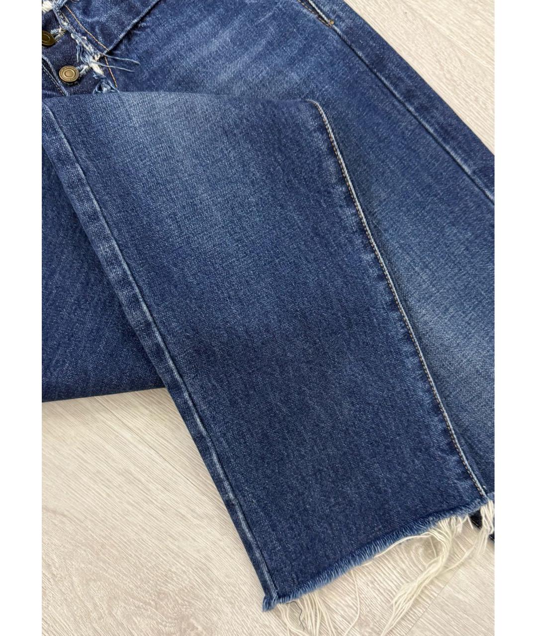 SAINT LAURENT Темно-синие хлопковые прямые джинсы, фото 5