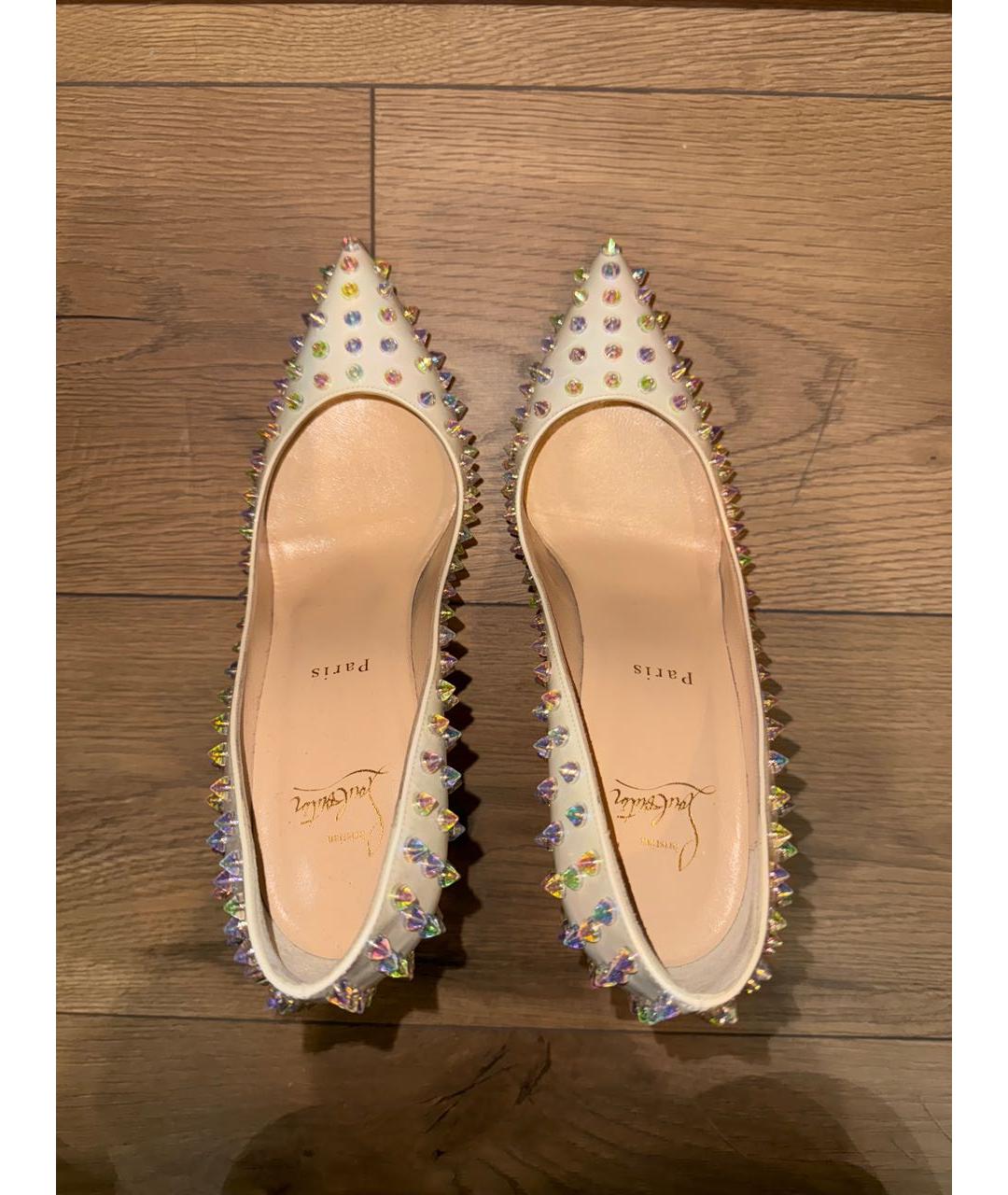 CHRISTIAN LOUBOUTIN Белые кожаные туфли, фото 3
