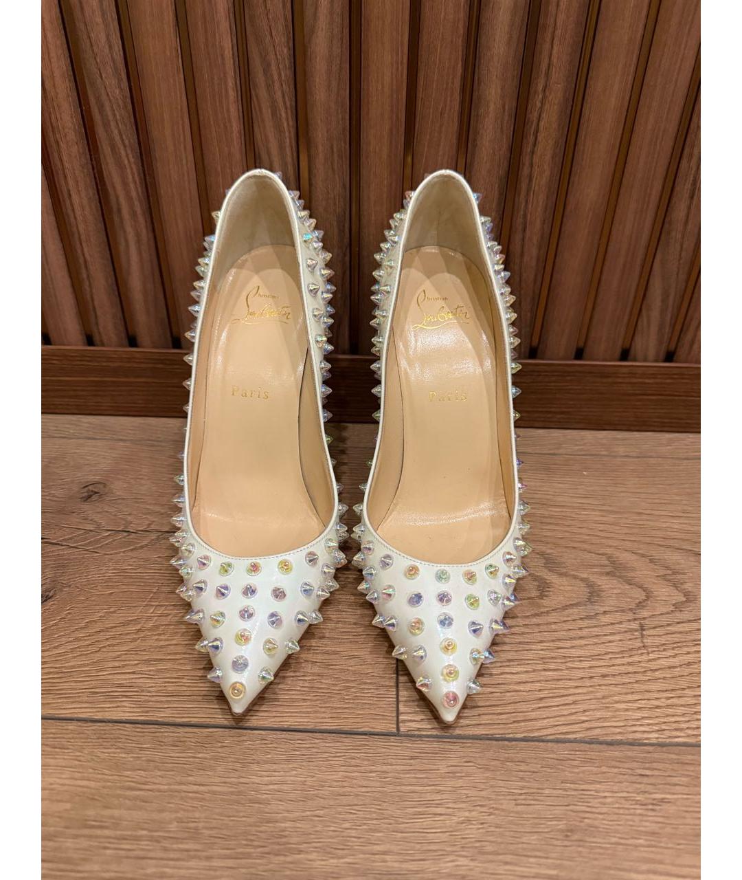 CHRISTIAN LOUBOUTIN Белые кожаные туфли, фото 2