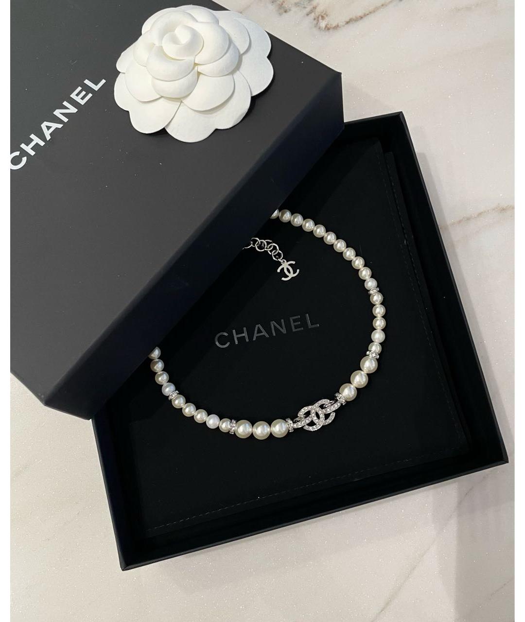 CHANEL Белое жемчужное колье, фото 2
