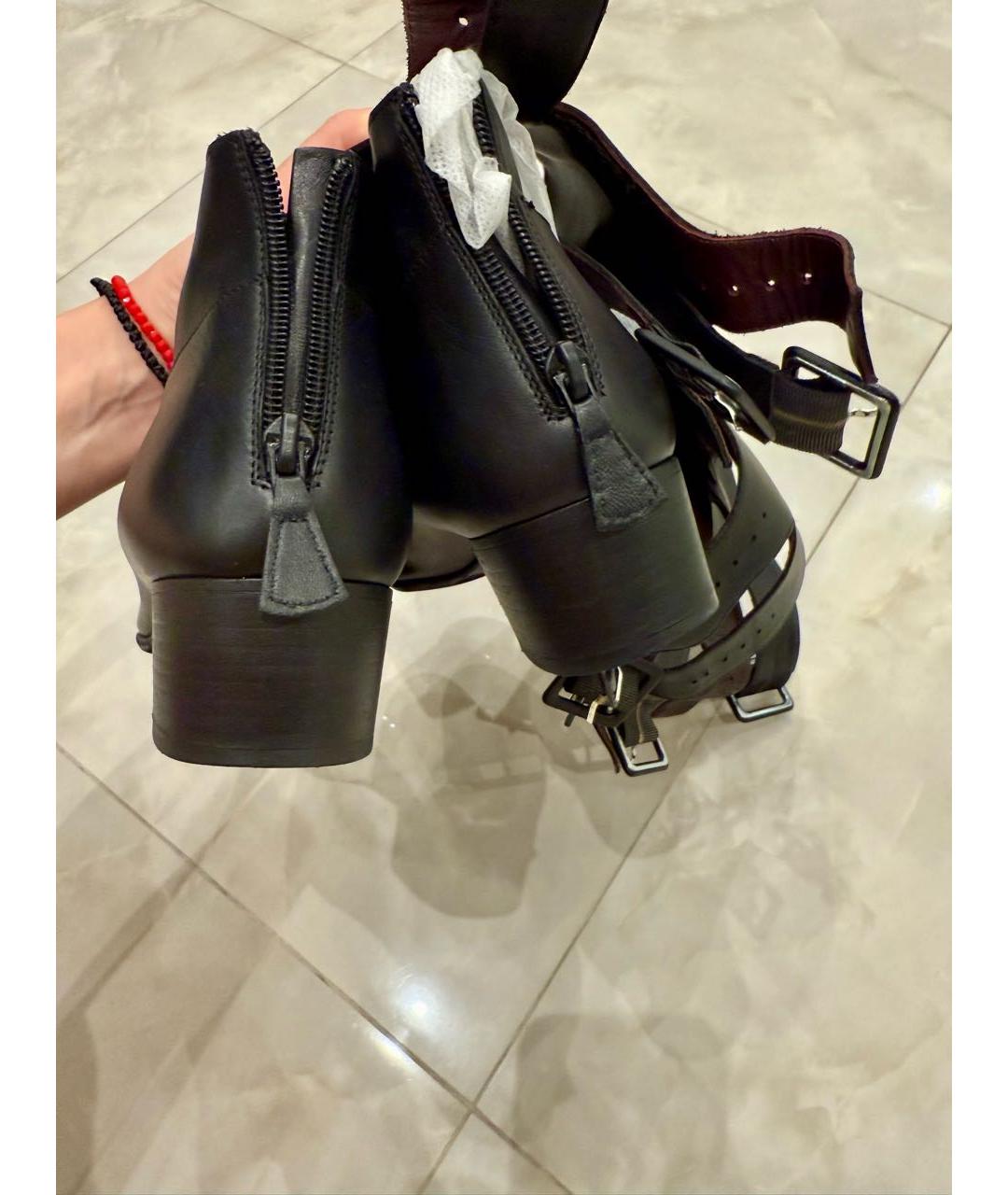 CHANEL Черные кожаные сапоги, фото 4