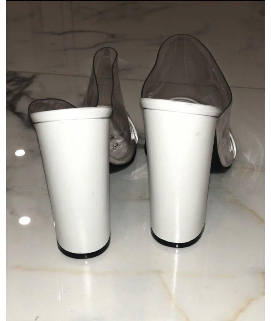 CELINE Белые кожаные босоножки, фото 4