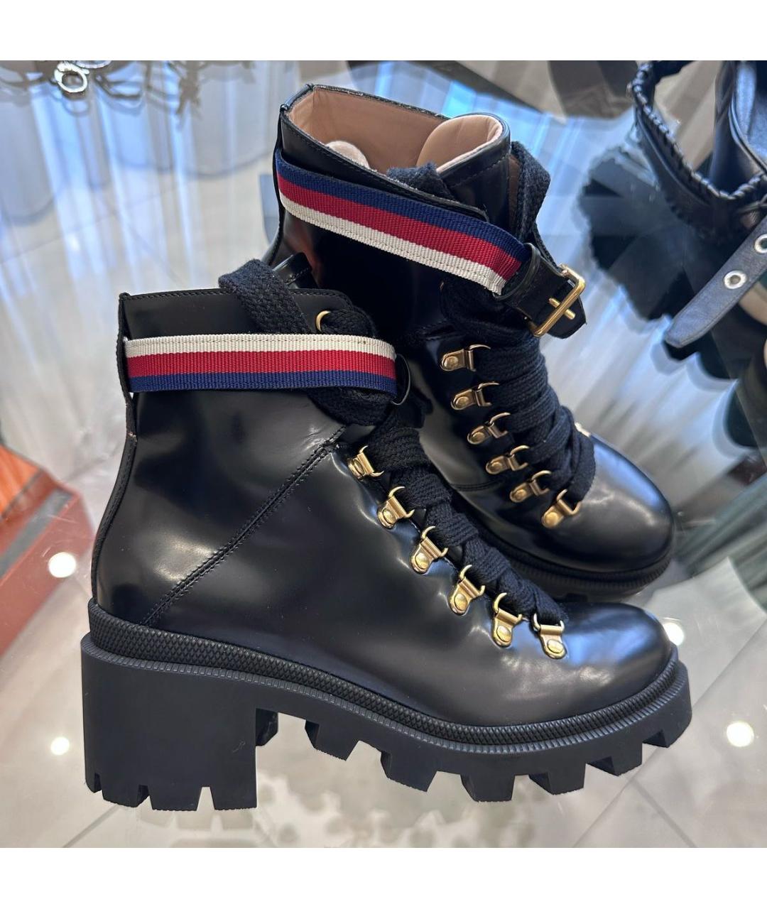 GUCCI Черные кожаные ботинки, фото 6