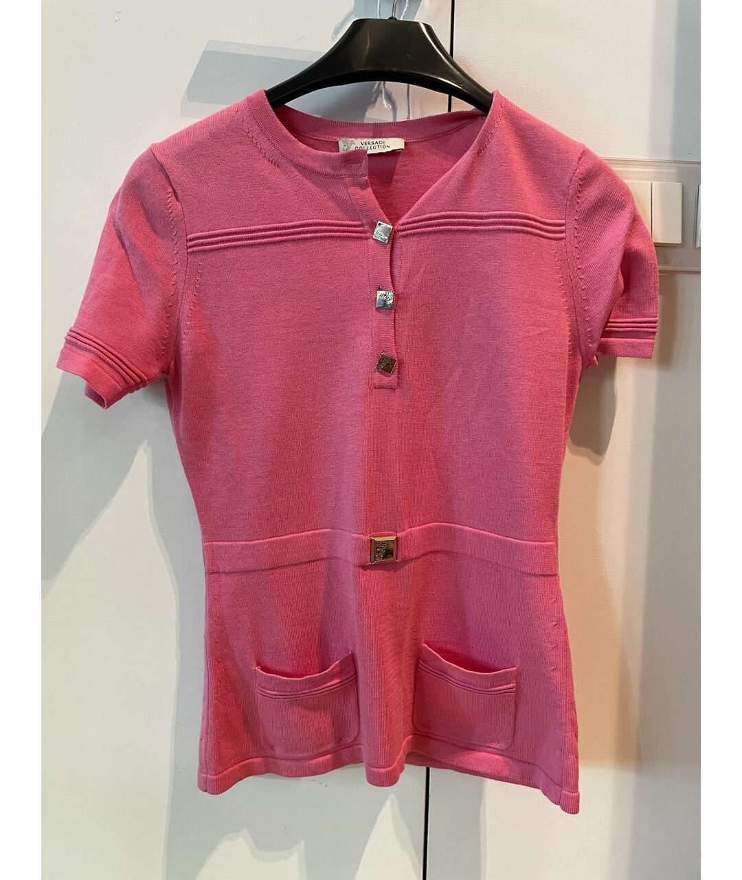 VERSACE COLLECTION Розовый шелковый джемпер / свитер, фото 6