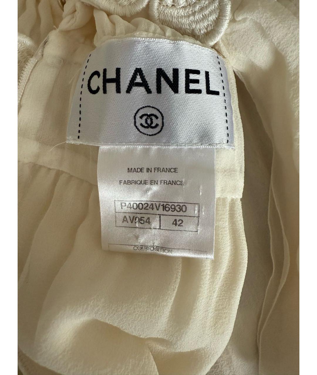 CHANEL Бежевое шелковое платье, фото 5