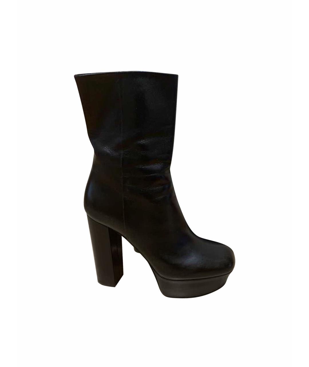 GUCCI Черные кожаные сапоги, фото 1