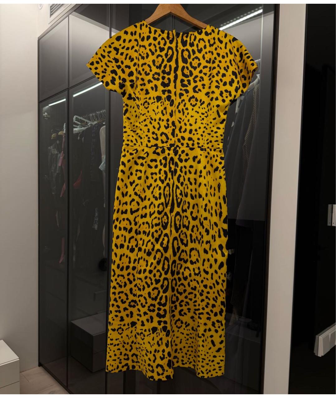 DOLCE&GABBANA Желтое шелковое вечернее платье, фото 2