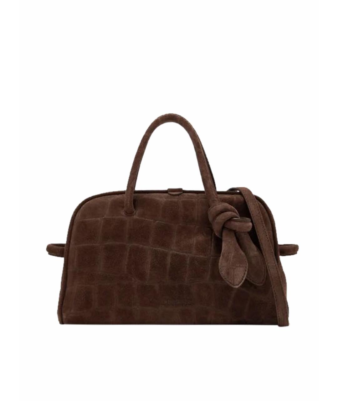 JACQUEMUS Коричневая замшевая сумка тоут, фото 1