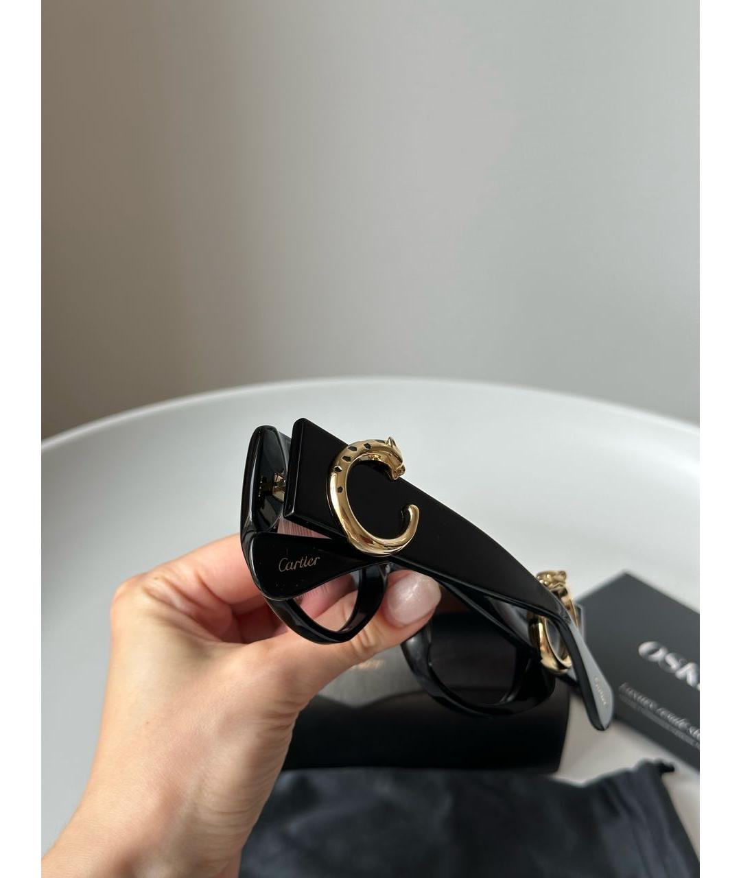 CARTIER Черные пластиковые солнцезащитные очки, фото 7