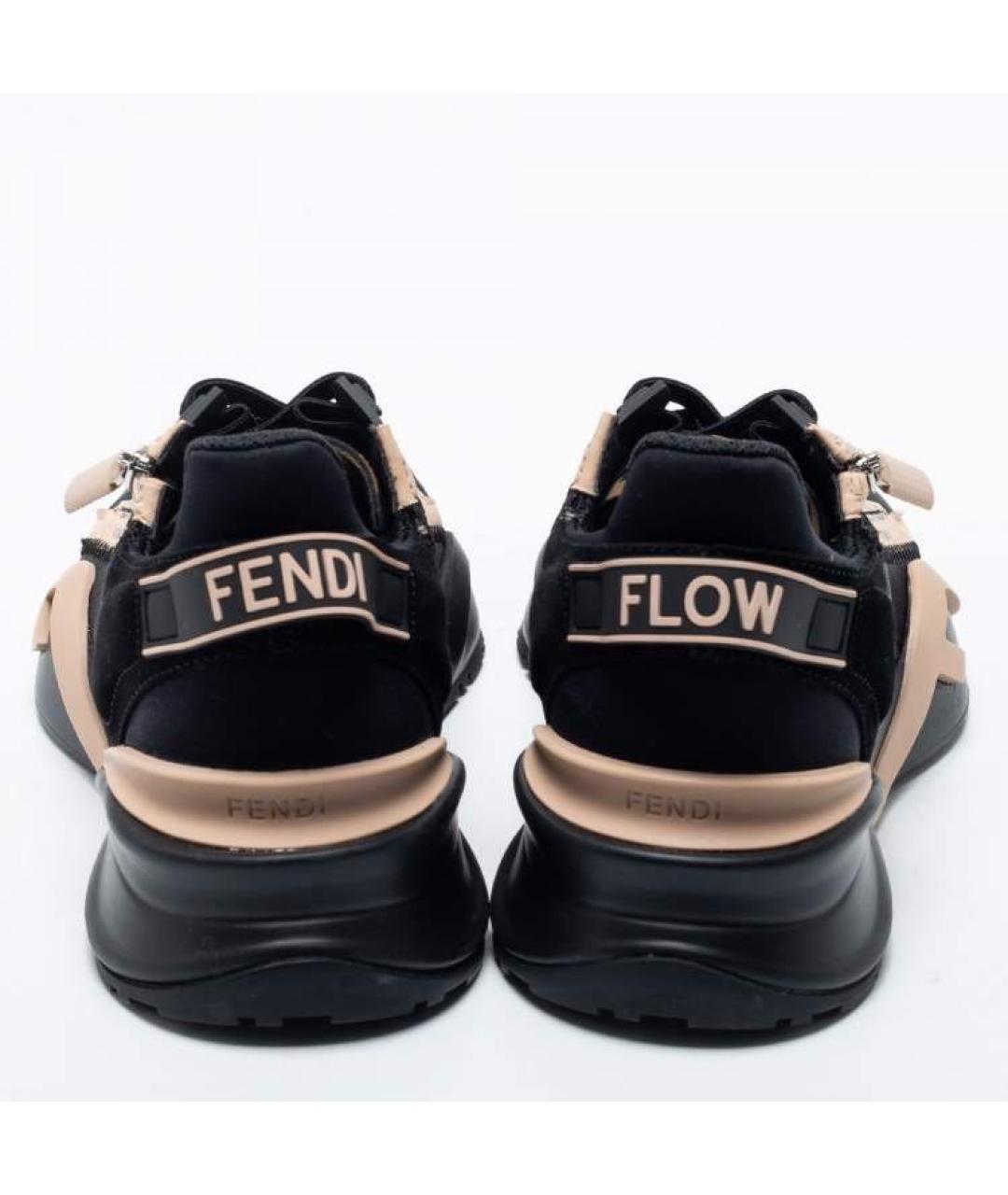 FENDI Черные кожаные кеды, фото 4