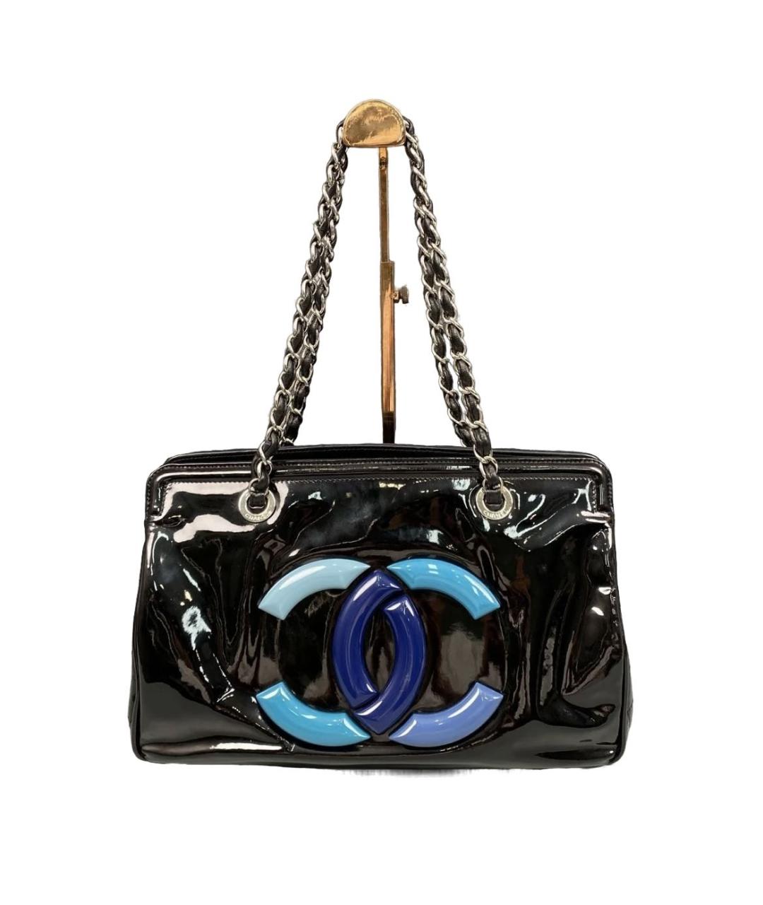 CHANEL Черная кожаная сумка тоут, фото 8