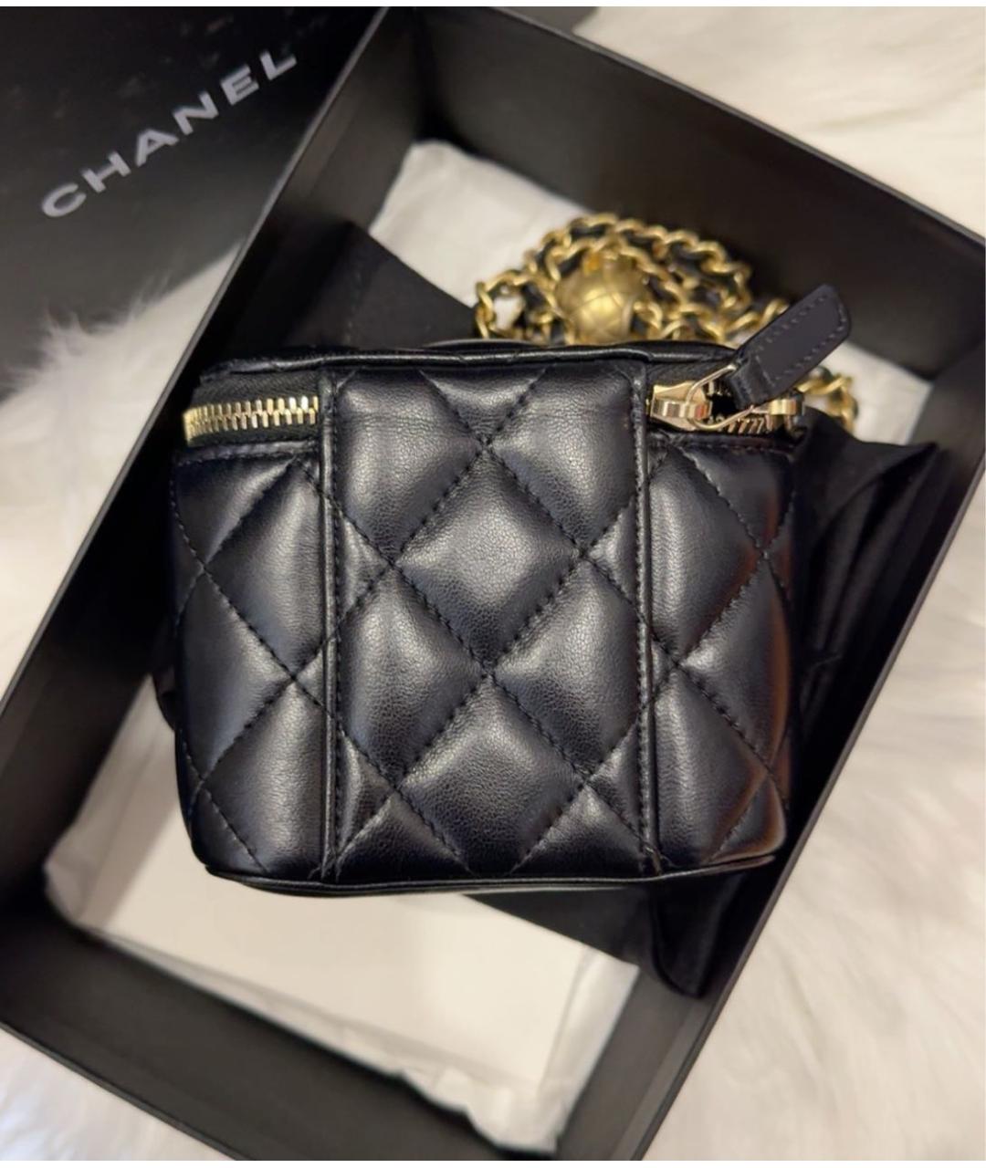CHANEL Черная кожаная сумка через плечо, фото 3
