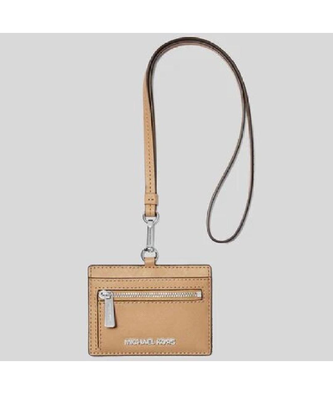 MICHAEL KORS Коричневый кожаный кардхолдер, фото 7