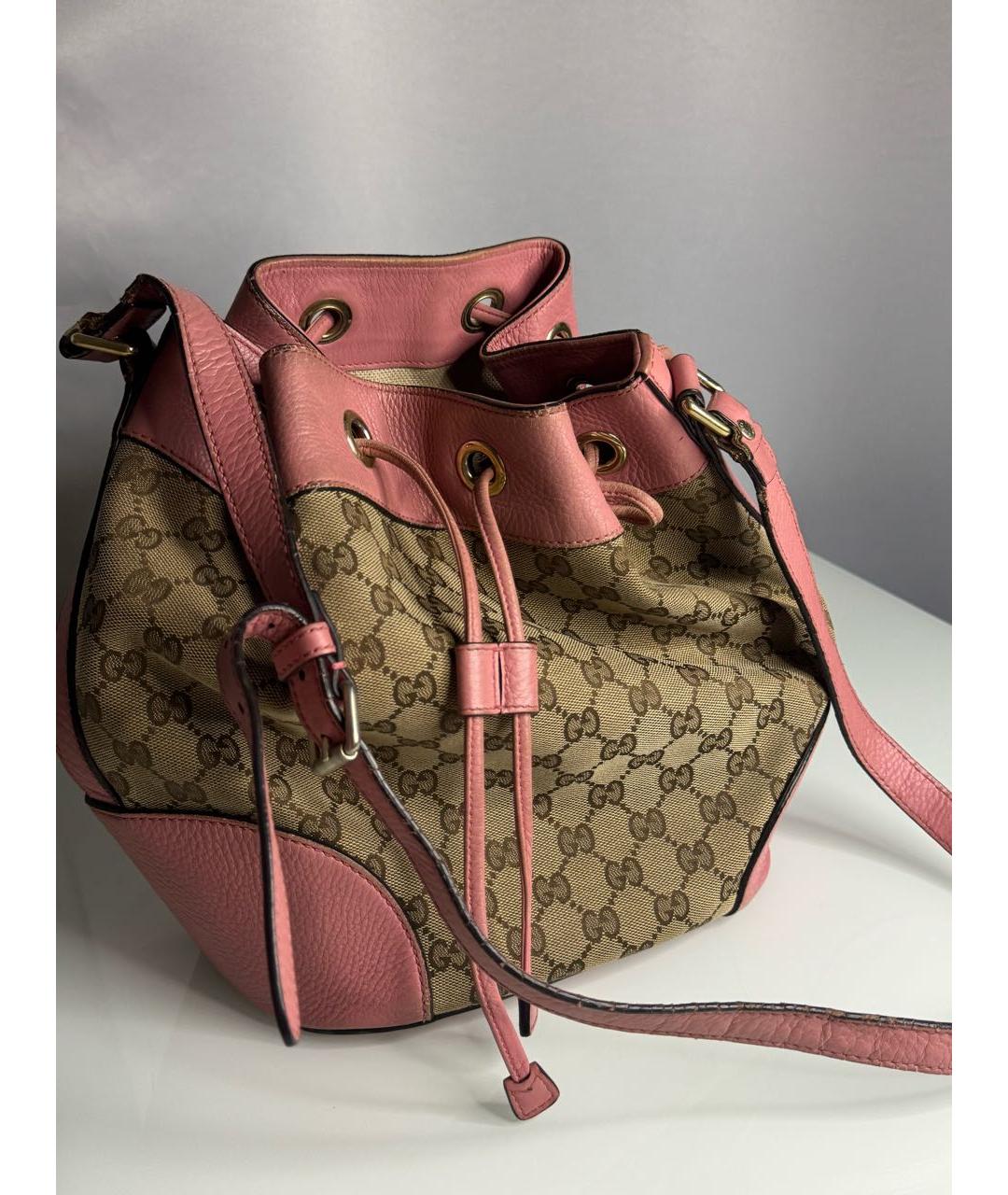 GUCCI Розовая тканевая сумка через плечо, фото 3