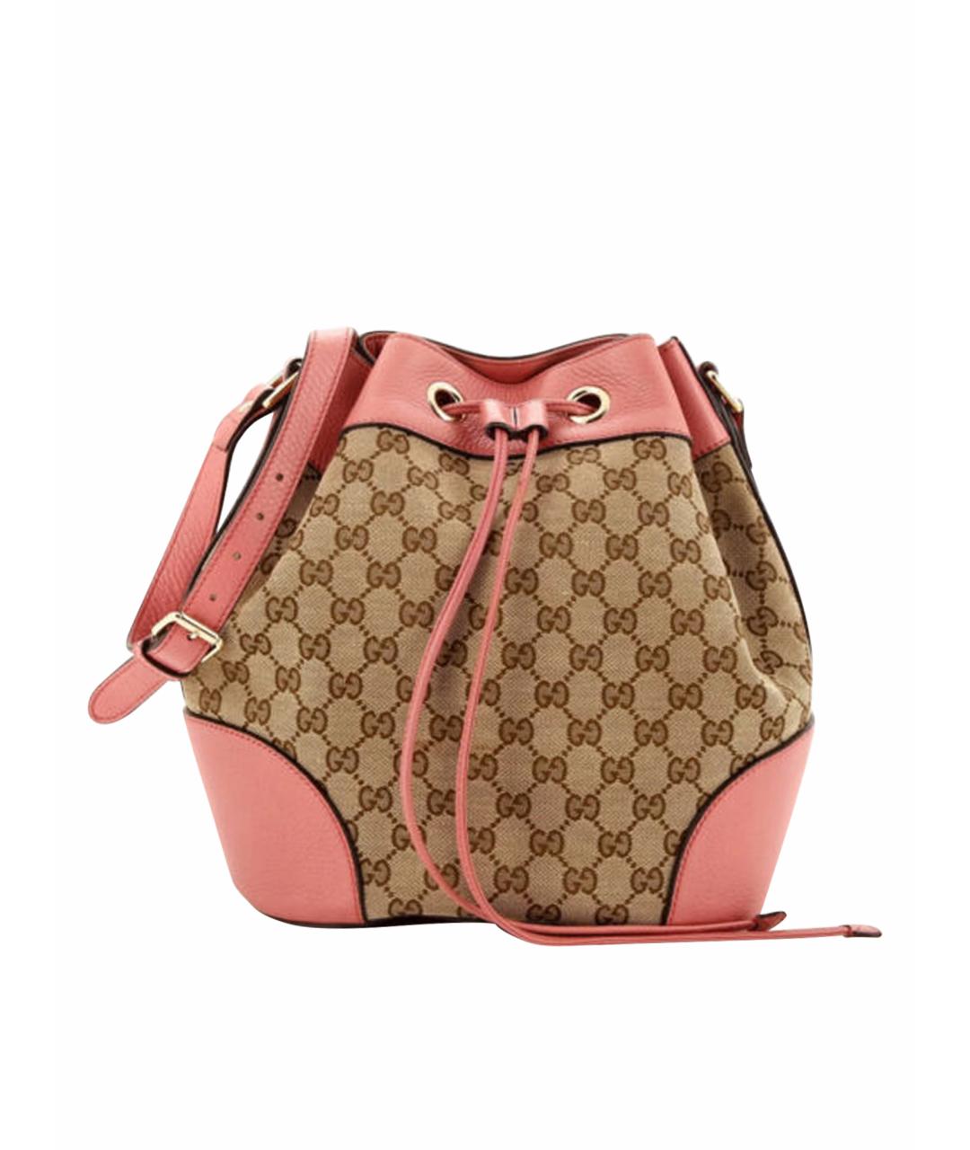 GUCCI Розовая тканевая сумка через плечо, фото 1